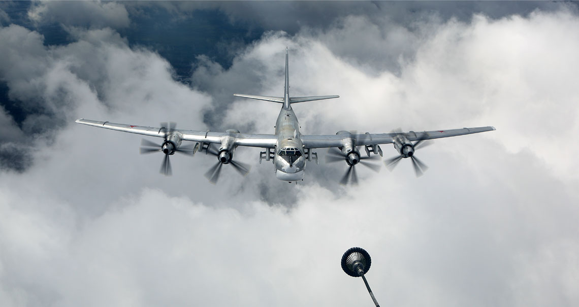 Bomber in flight