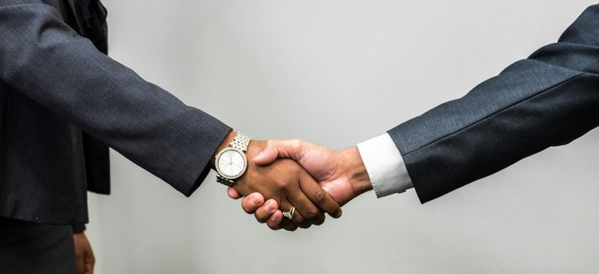 Two men shaking hands