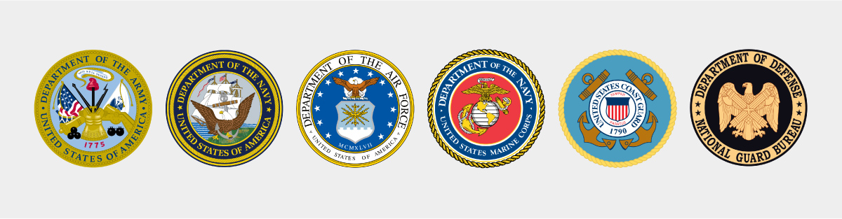 Banner of seals for U.S. armed forces