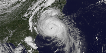 Satellite image of a hurricane