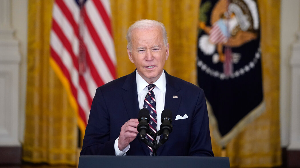 President Biden gives an address
