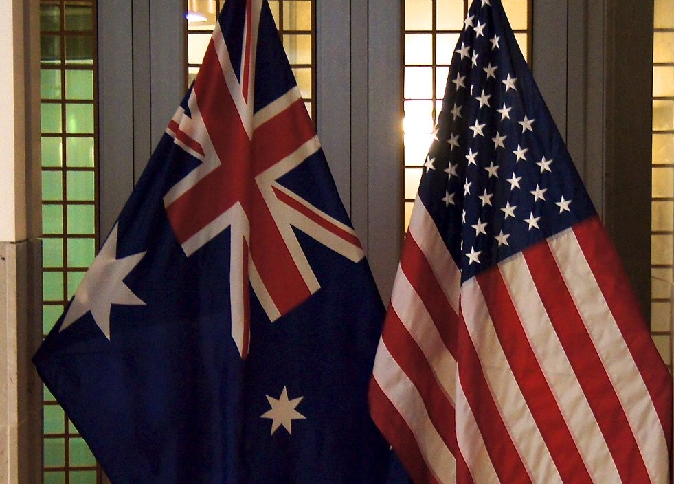 US and Australian flags