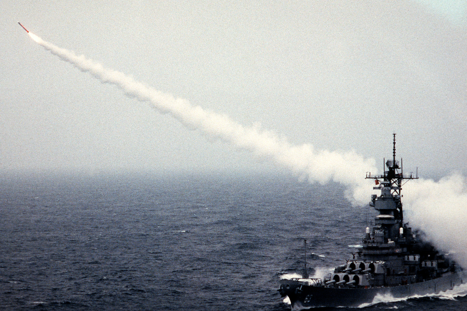 Missile firing from Navy ship