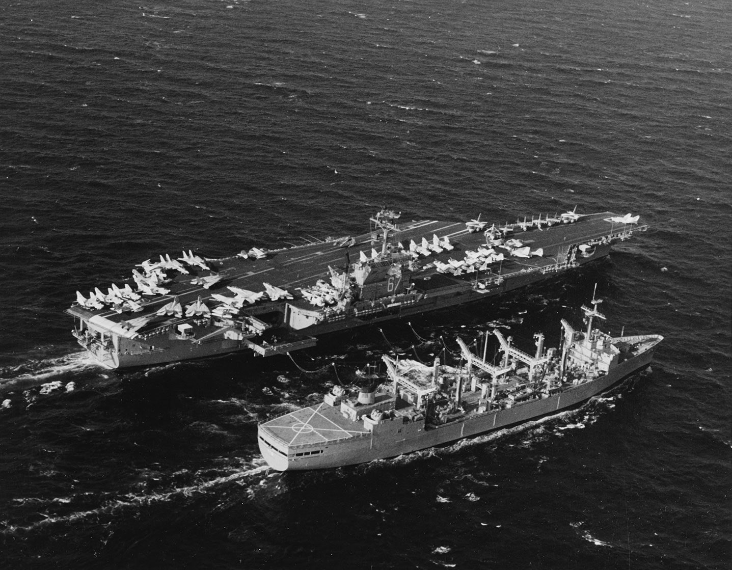 two carriers in the Mediterranean Sea during Desert Storm