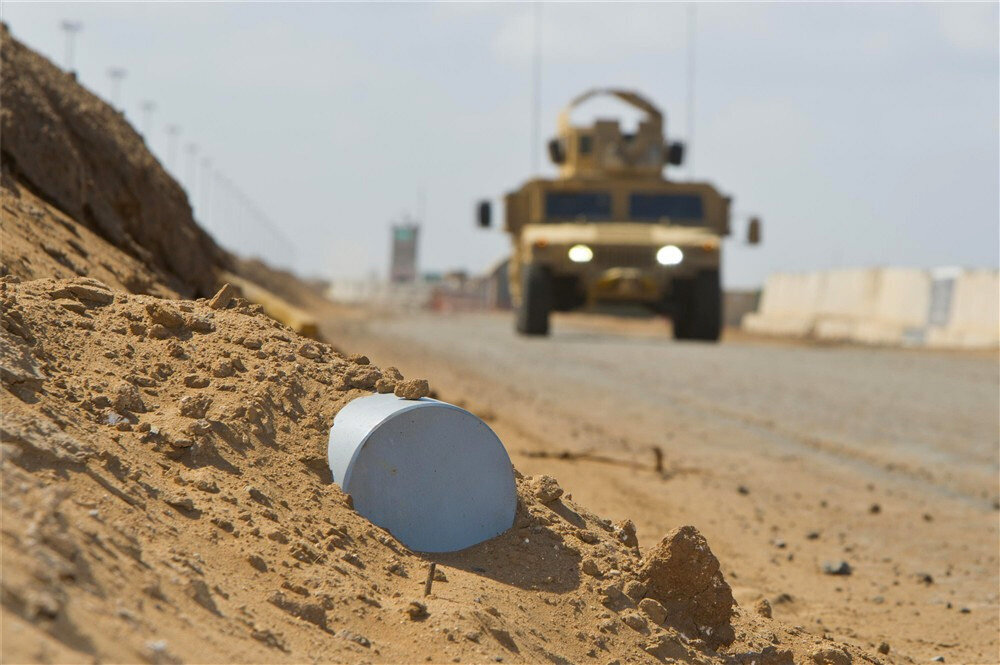 Improvised explosive device roadside bomb, vehicle approaching, training