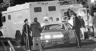 Members of New York’s Joint Terrorism Task Force (JTTF) following the 1981 Brinks’ armored truck robbery in Nyack, New York.