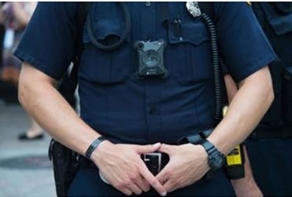 A police officer with a body-worn camera
