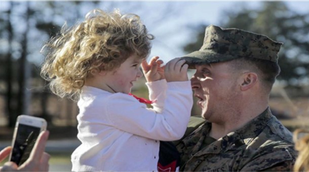 military father with daughter