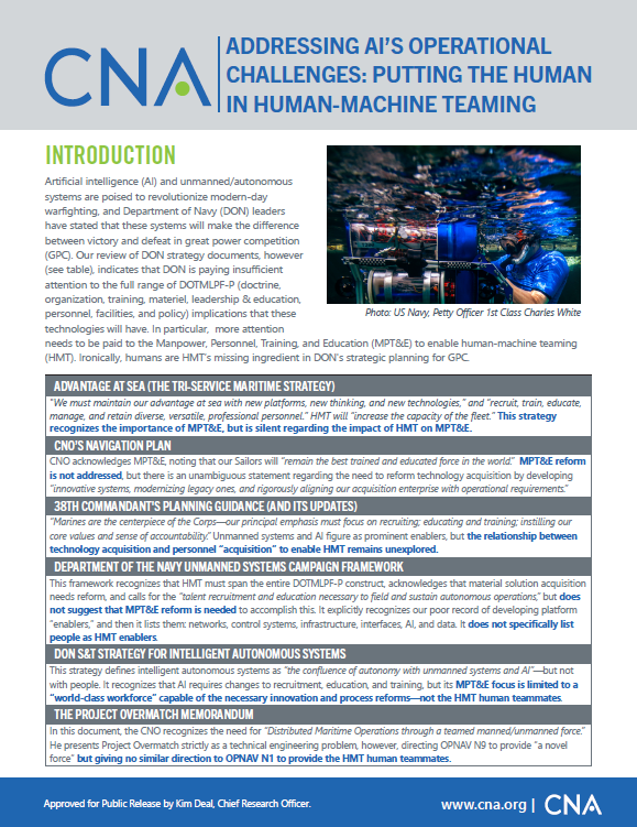 Addressing AI&rsquo;s Operational Challenges | CNA