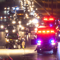 First responders at a traffic accident