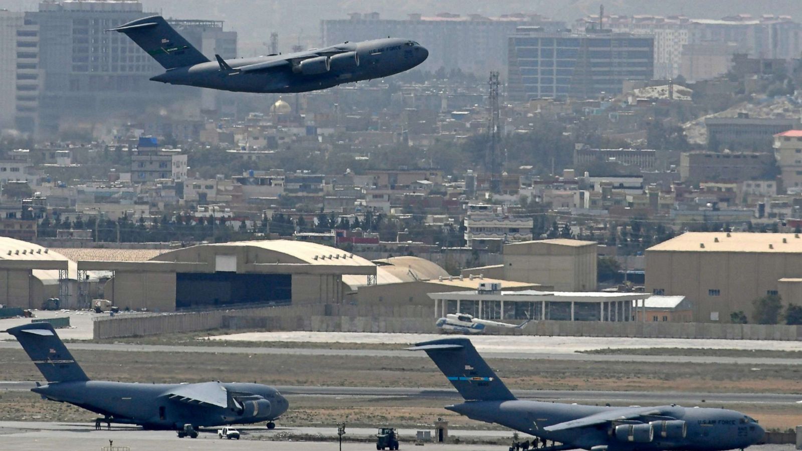 Military planes leaving Afghanistan