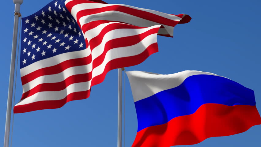 American and Russian flags