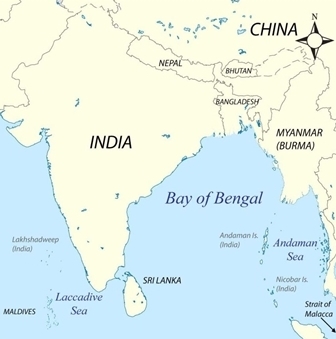 A map of the Bay of Bengal