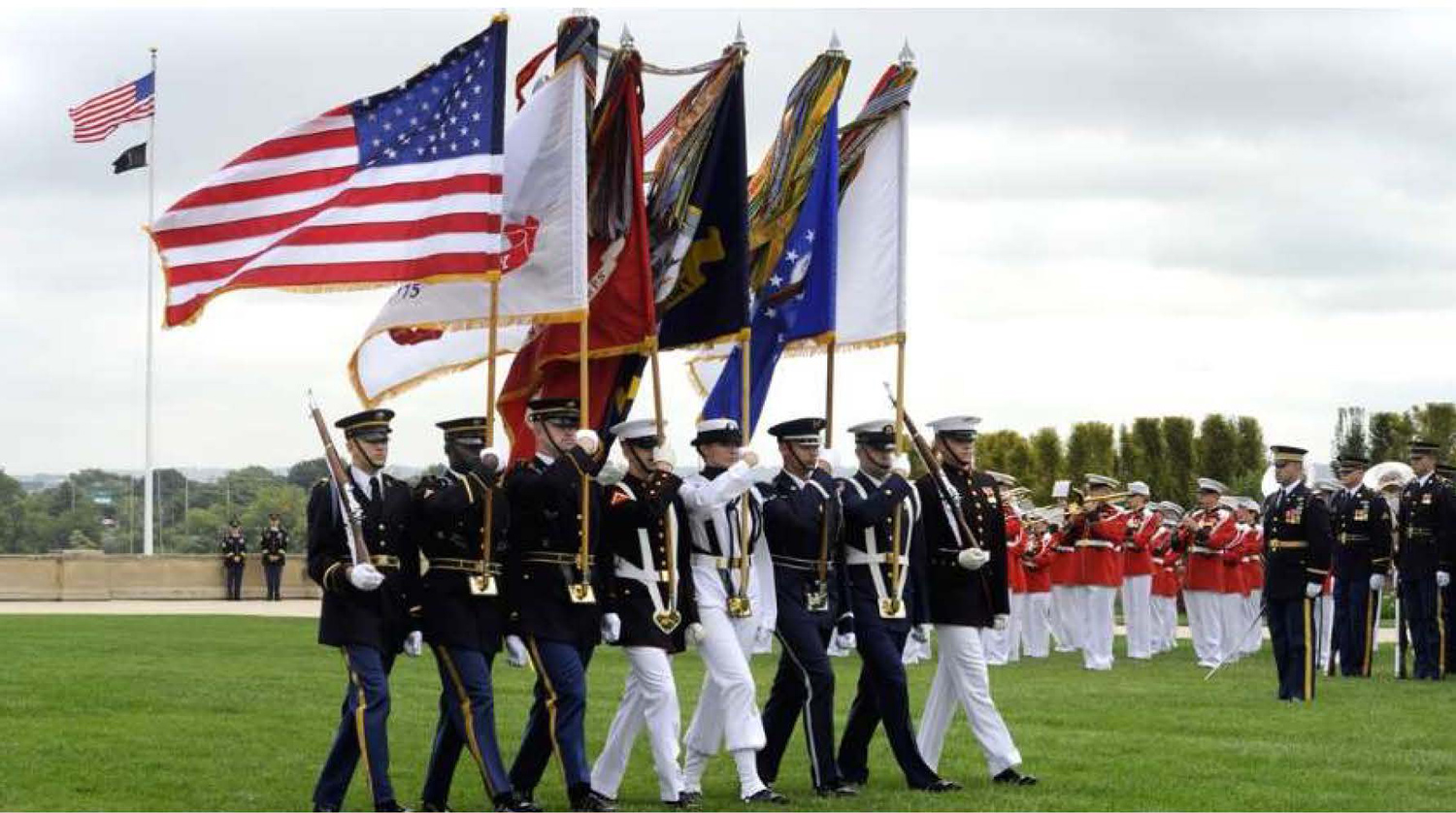 color guard at review parade