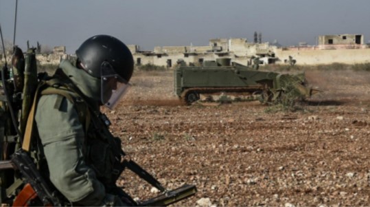 : "The work of sappers at the International Mine Action Center of the Russian Ministry of Defense in Aleppo (Syria)"  Ministry of Defense of the Russian Federation, Dec. 24, 2016, https://commons.wikimedia.org/wiki/File:International_Mine_Action_Center_in_Syria_(Aleppo)_39.jpg.